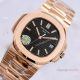 Swiss Copy Patek Philippe Rose Gold Black Dial Nautilus Watch PPF Cal.324 40mm (7)_th.jpg